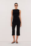 CLEO BLACK SLEEVELESS LONGLINE KNIT TOP 