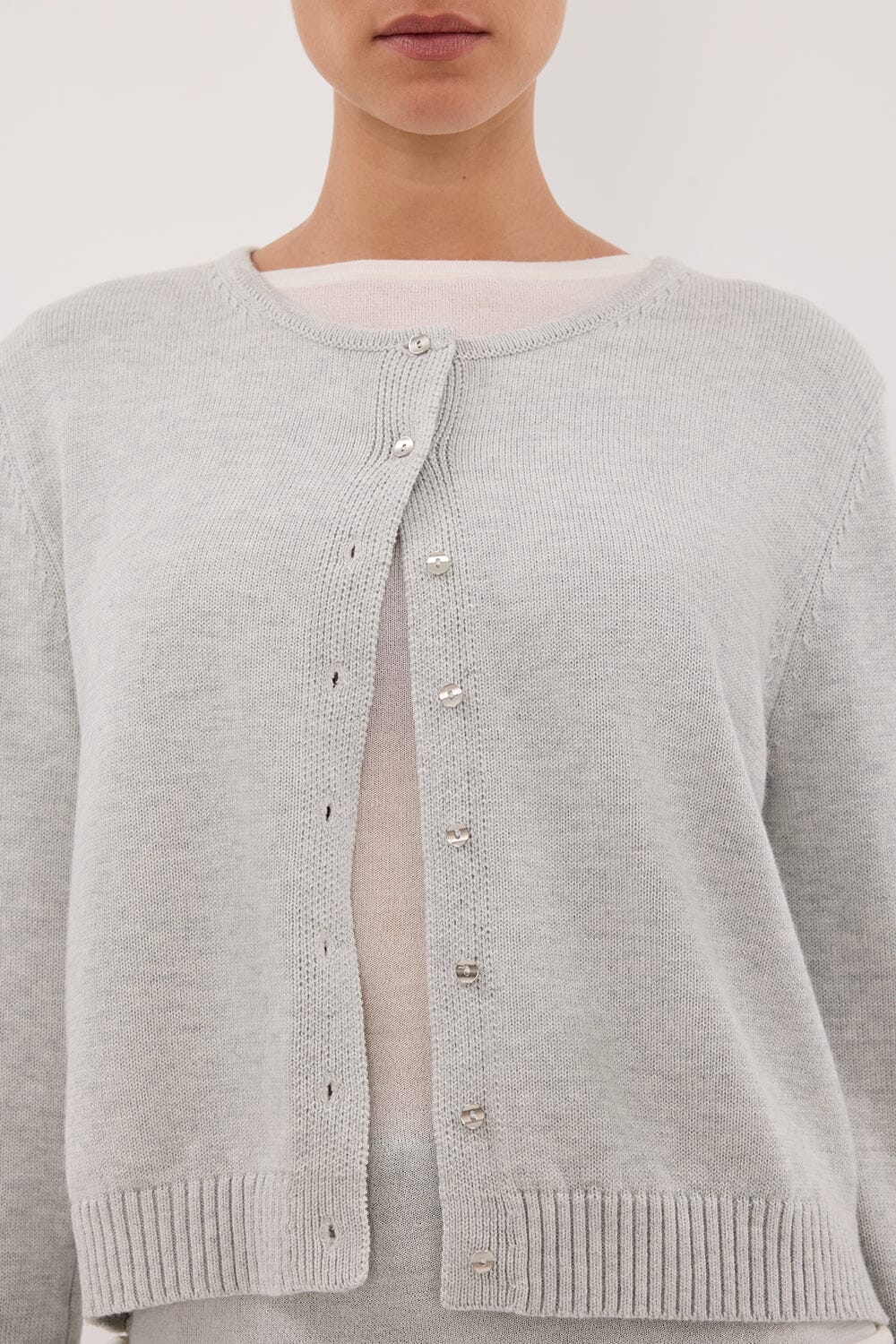 LISE SILVER LIGHT KNIT CARDIGAN