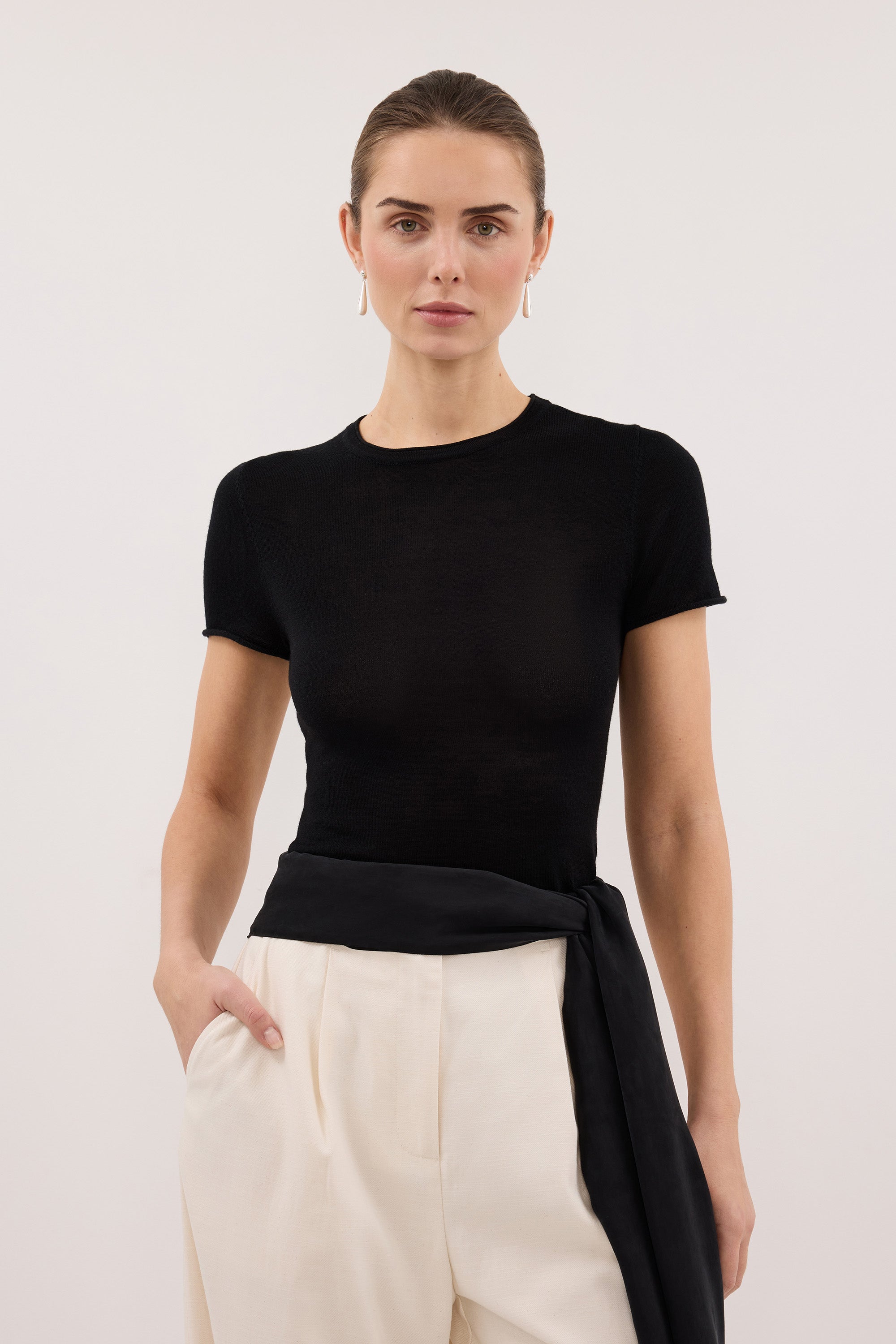 DUKE BLACK MERINO KNIT BABY TEE