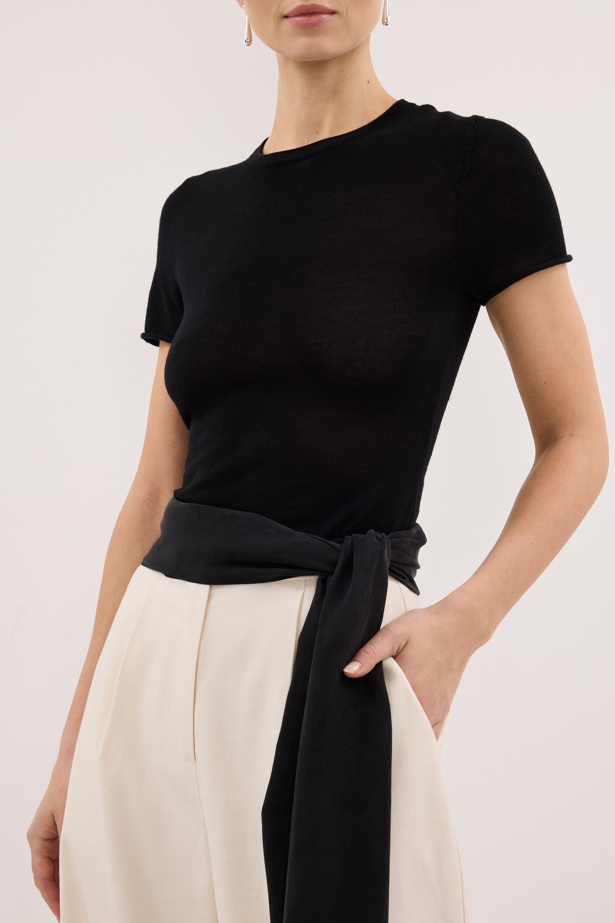 DUKE BLACK MERINO KNIT BABY TEE