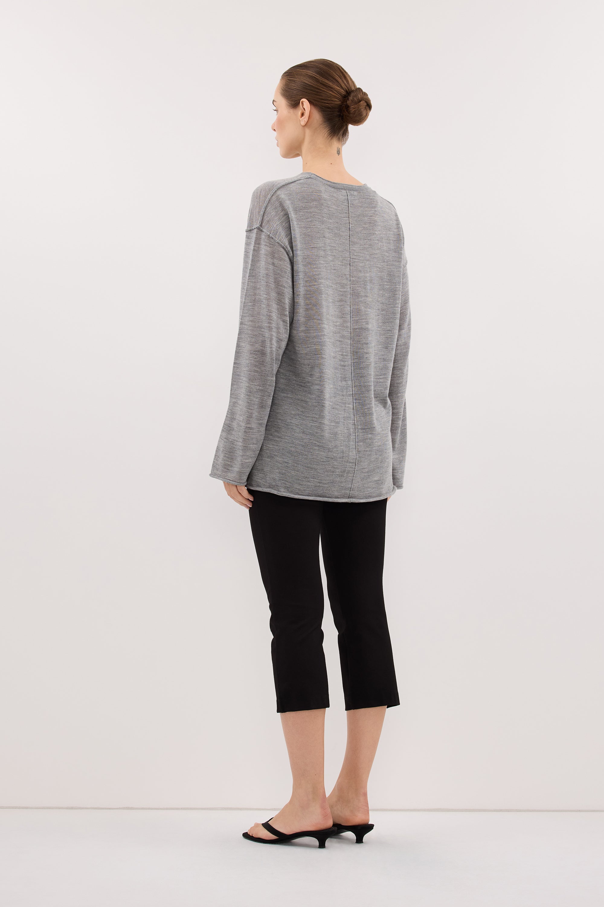 DUKE GREY MARLE MERINO JUMPER