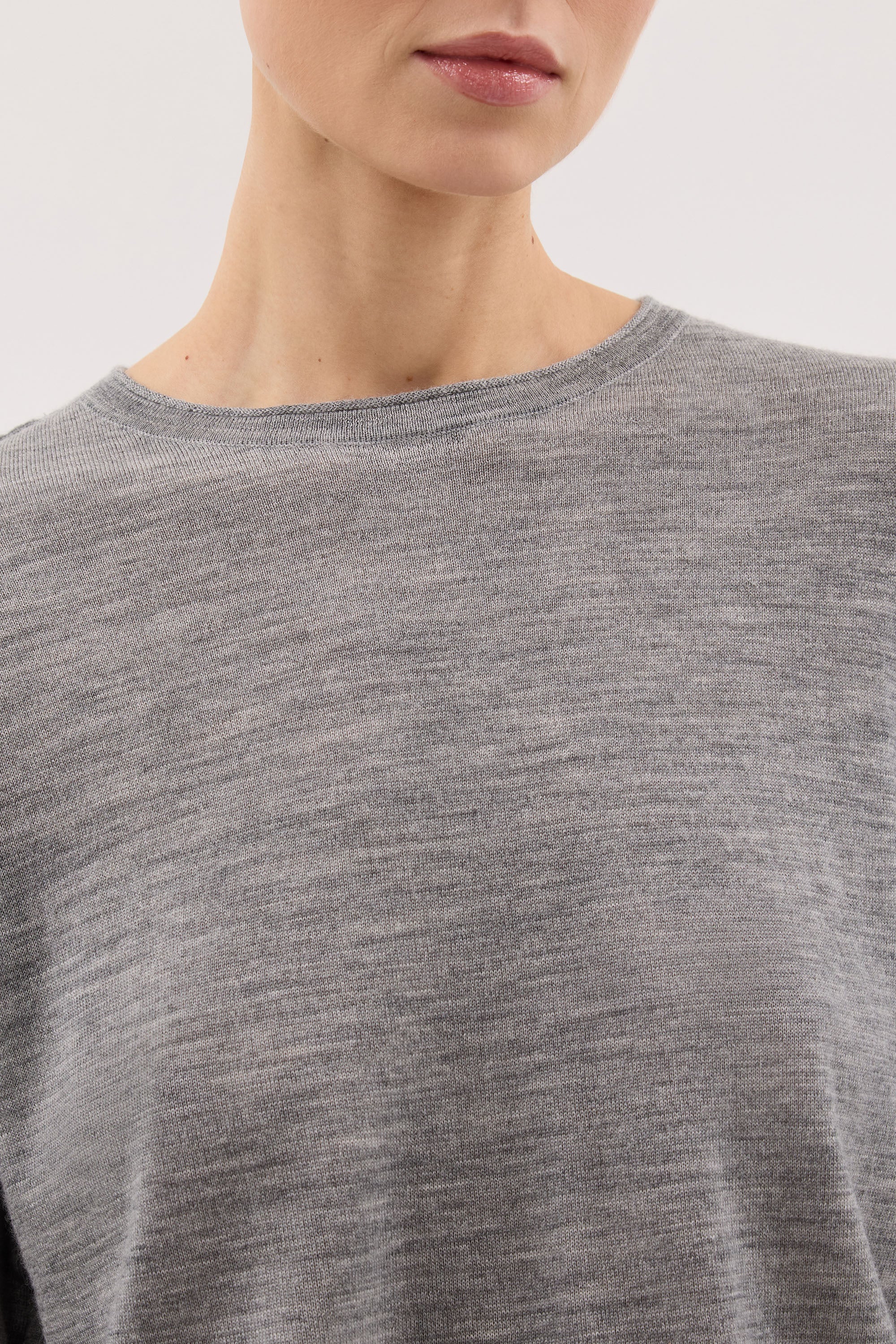 DUKE GREY MARLE MERINO JUMPER