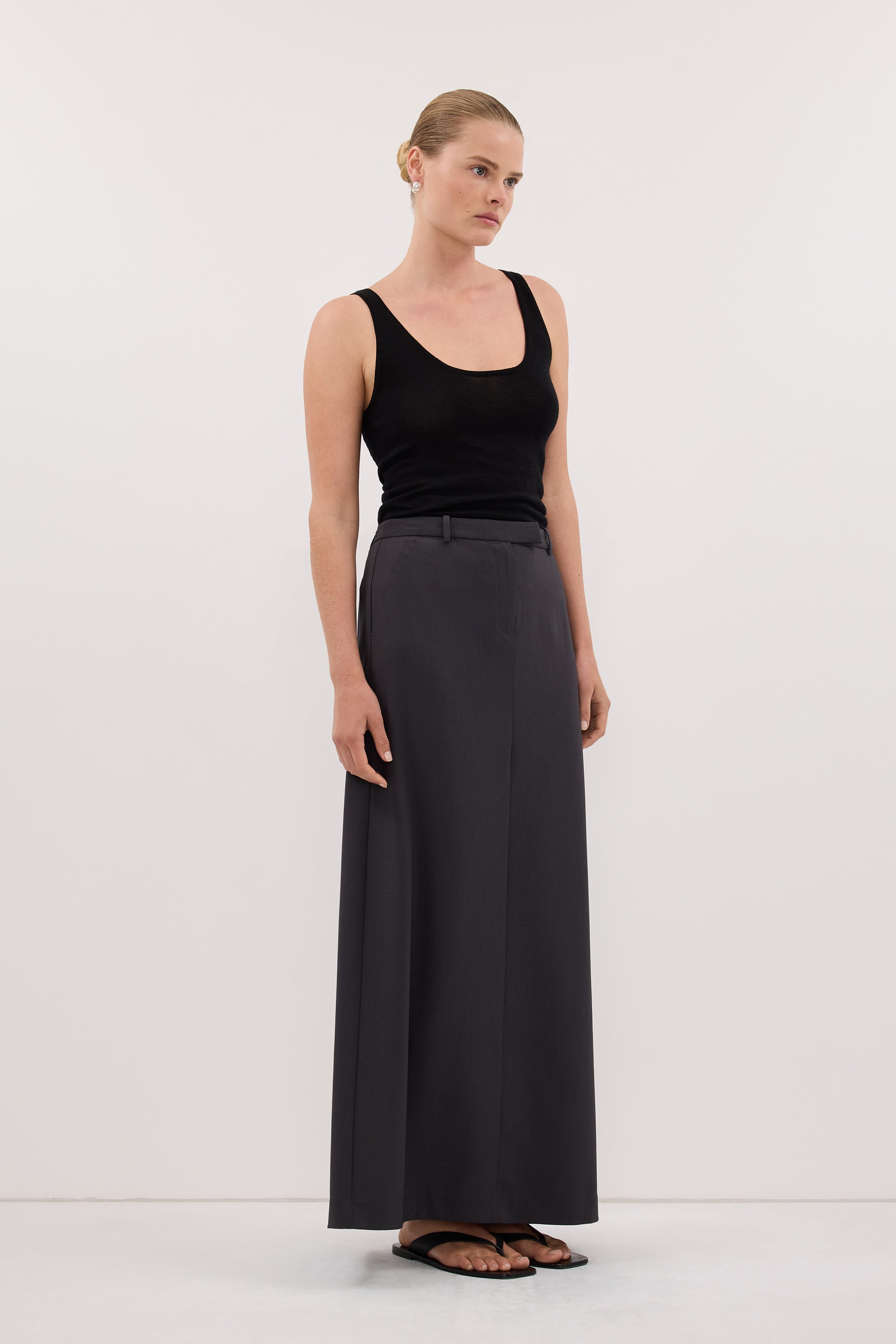 DUKE BLACK MERINO KNIT TANK