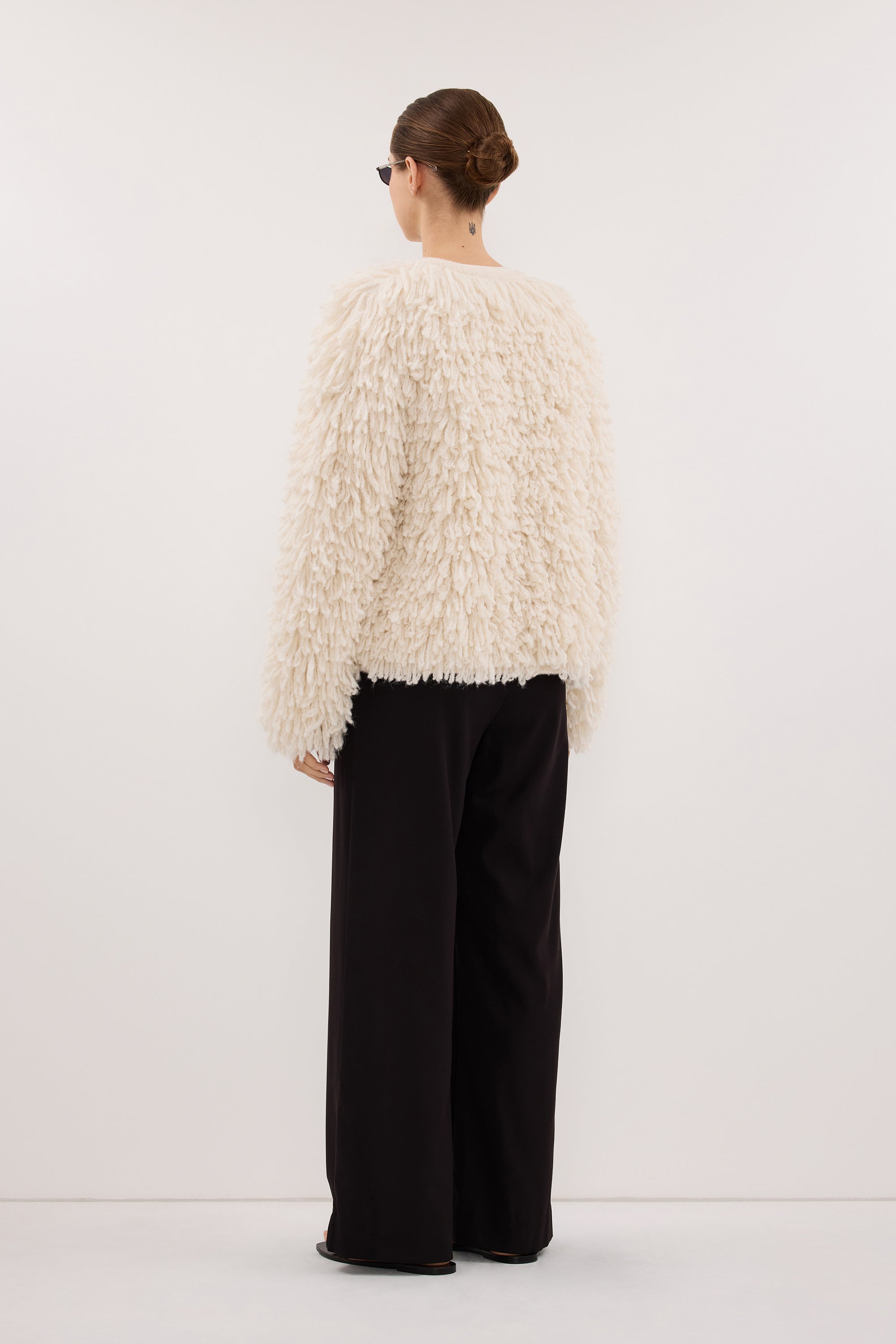 LANA CREAM LONGLINE KNIT CARDIGAN