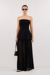 COCO BLACK LONGLINE BANDEAU KNIT TOP