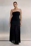 COCO BLACK LONGLINE BANDEAU KNIT TOP