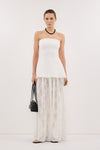 COCO OFF WHITE LONGLINE BANDEAU KNIT TOP