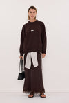 MILA CHOCOLATE CREW NECK KNIT JUMPER