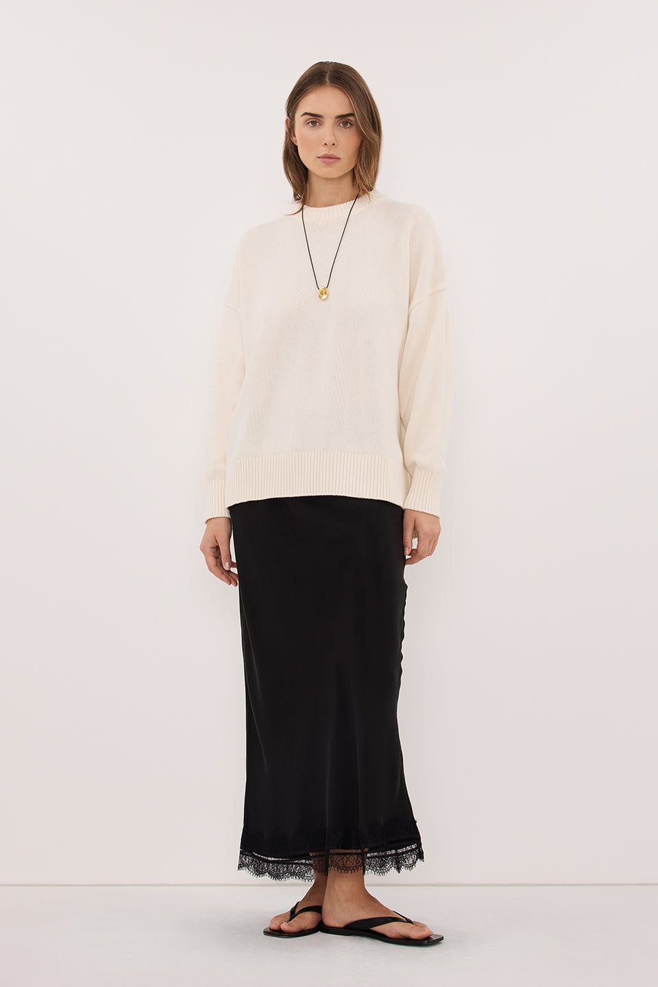 MILA CREAM CREW NECK KNIT JUMPER