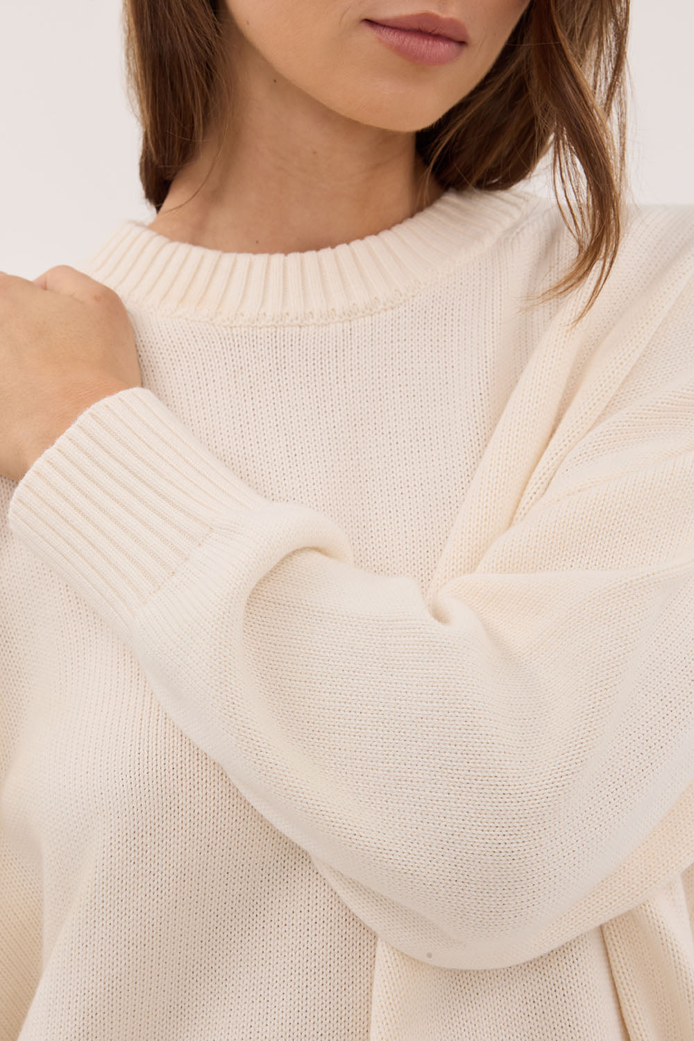 MILA CREAM CREW NECK KNIT JUMPER
