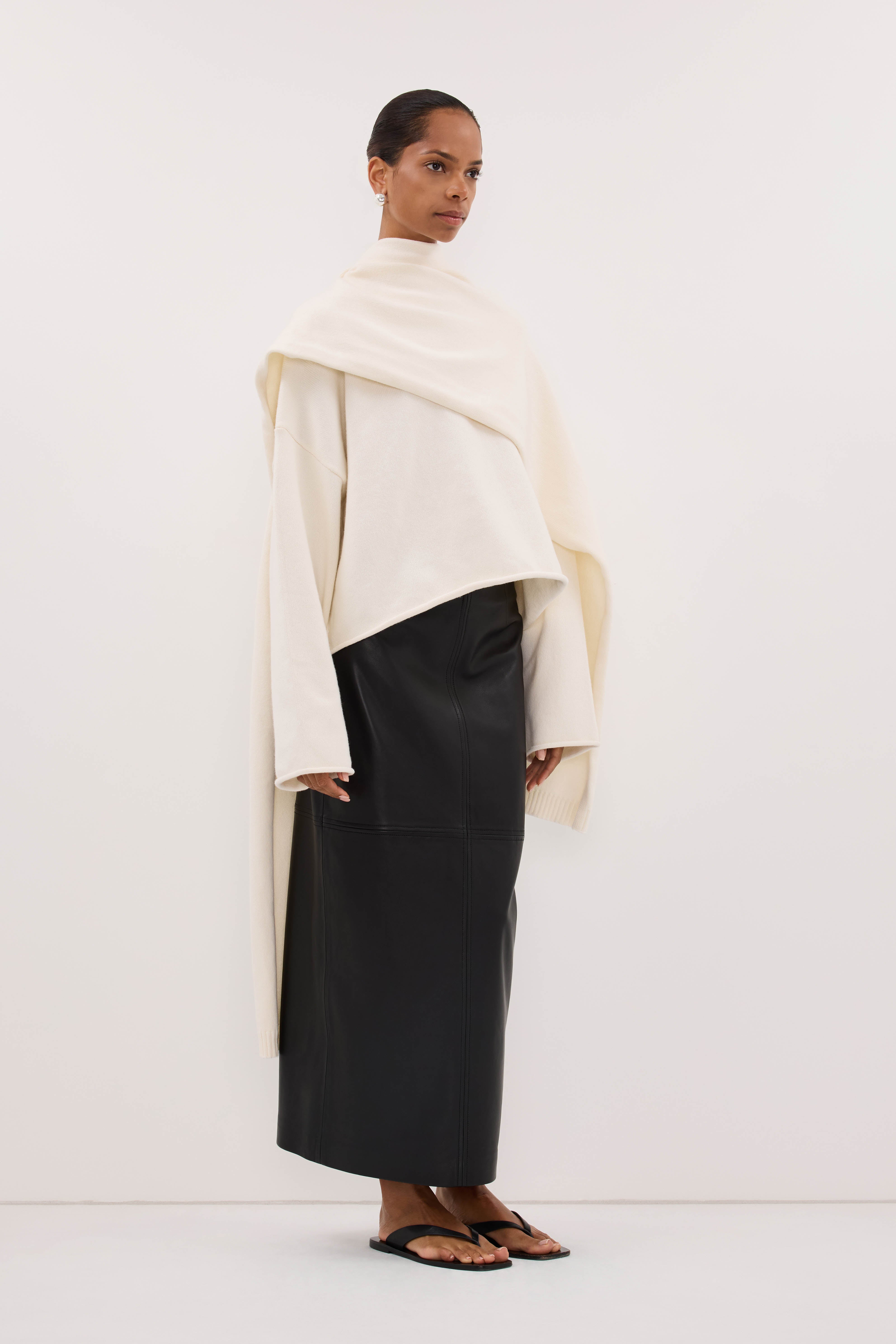 ANDIE IVORY SCARF KNIT JUMPER | Dissh