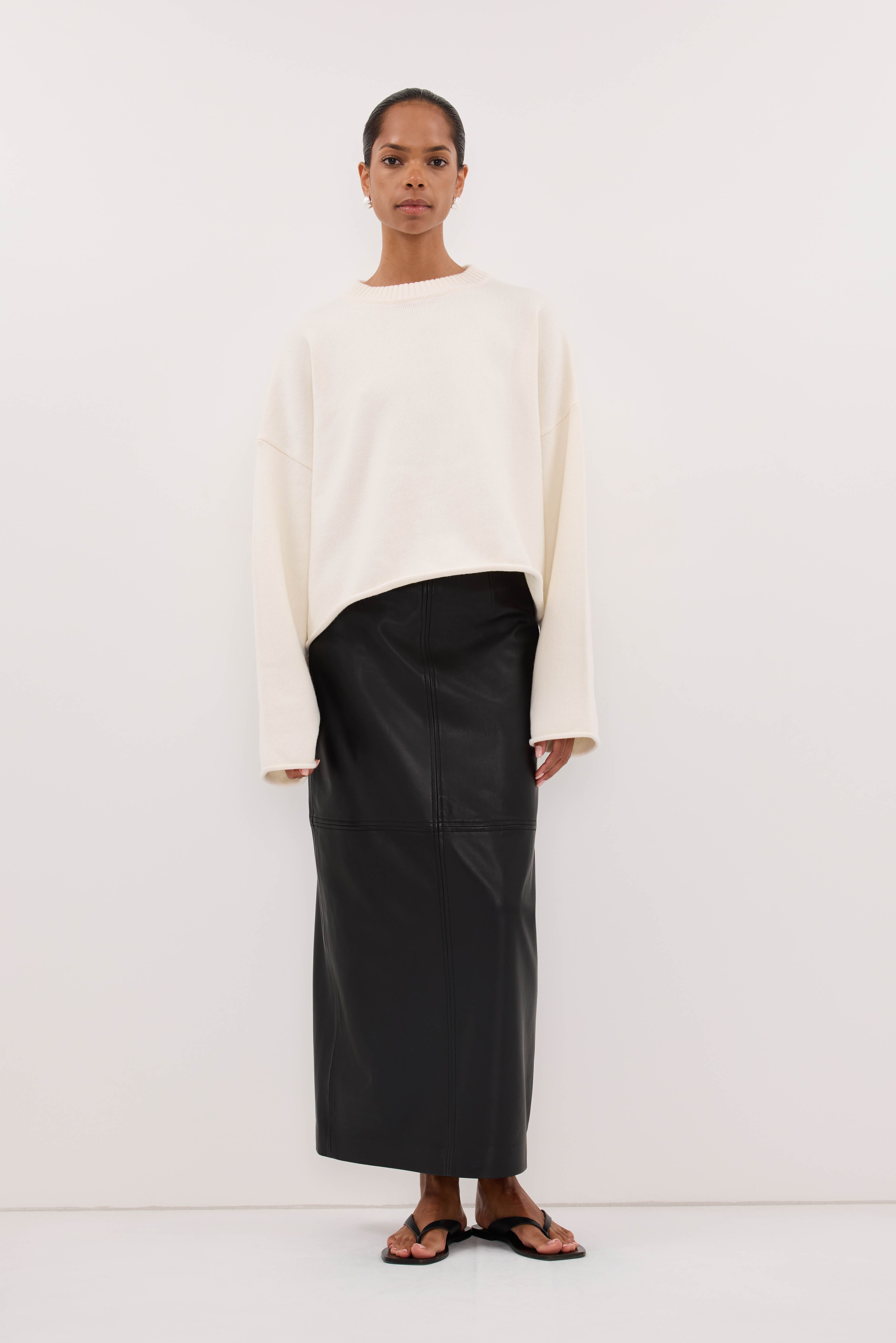 ANDIE IVORY SCARF KNIT JUMPER | Dissh
