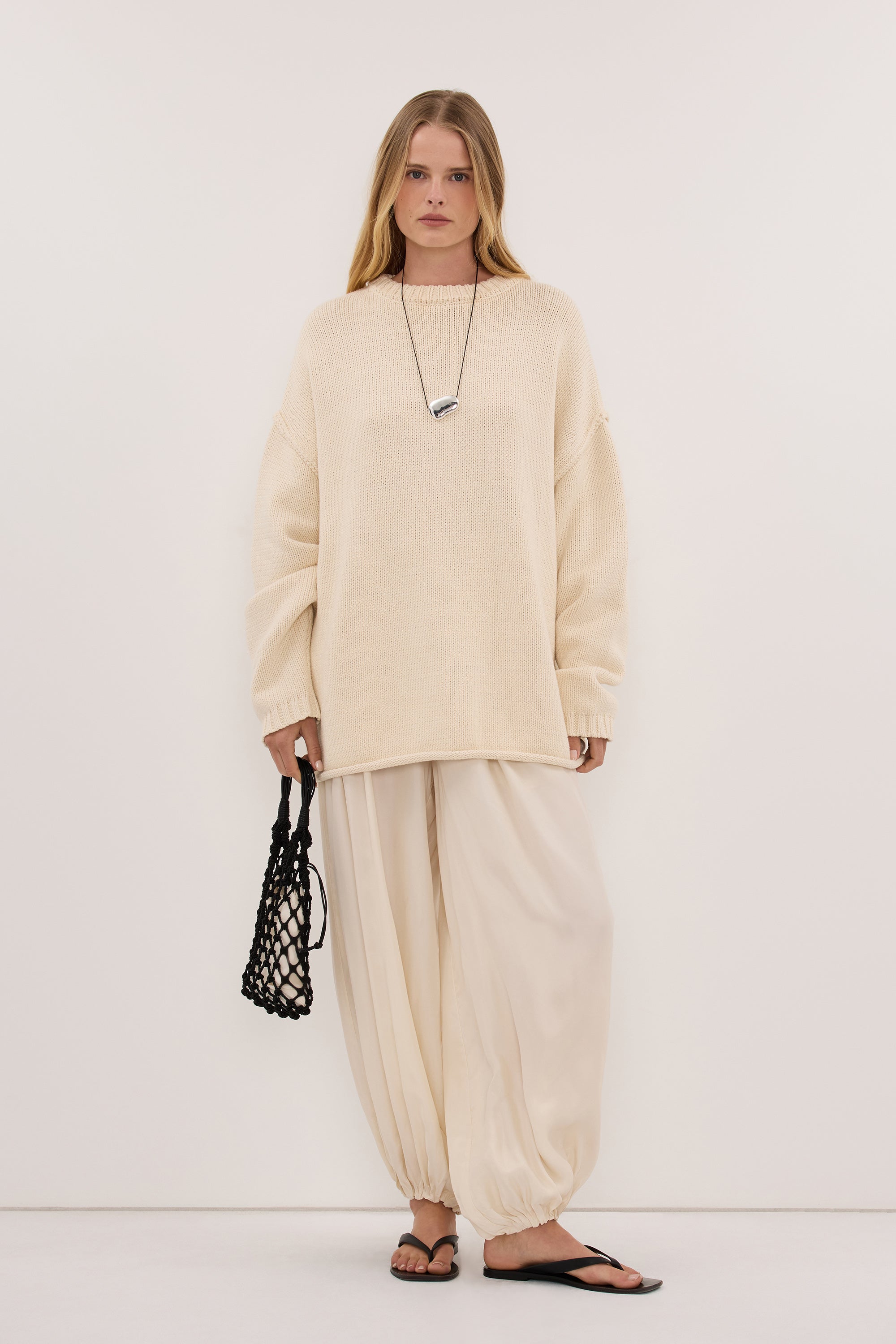 JETT STRAW LONGLINE KNIT JUMPER