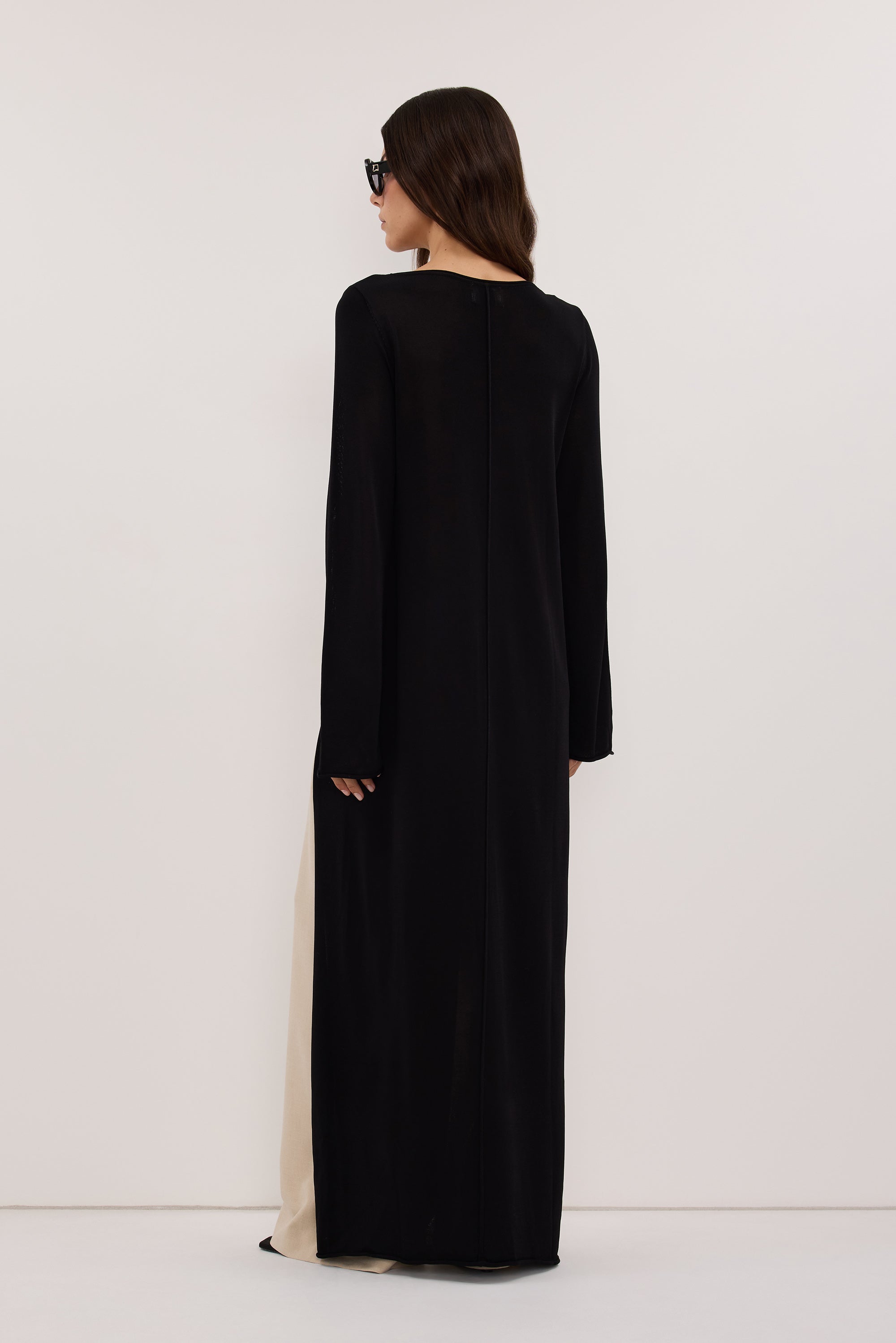 DAPHNE BLACK KNIT CAPE TOP