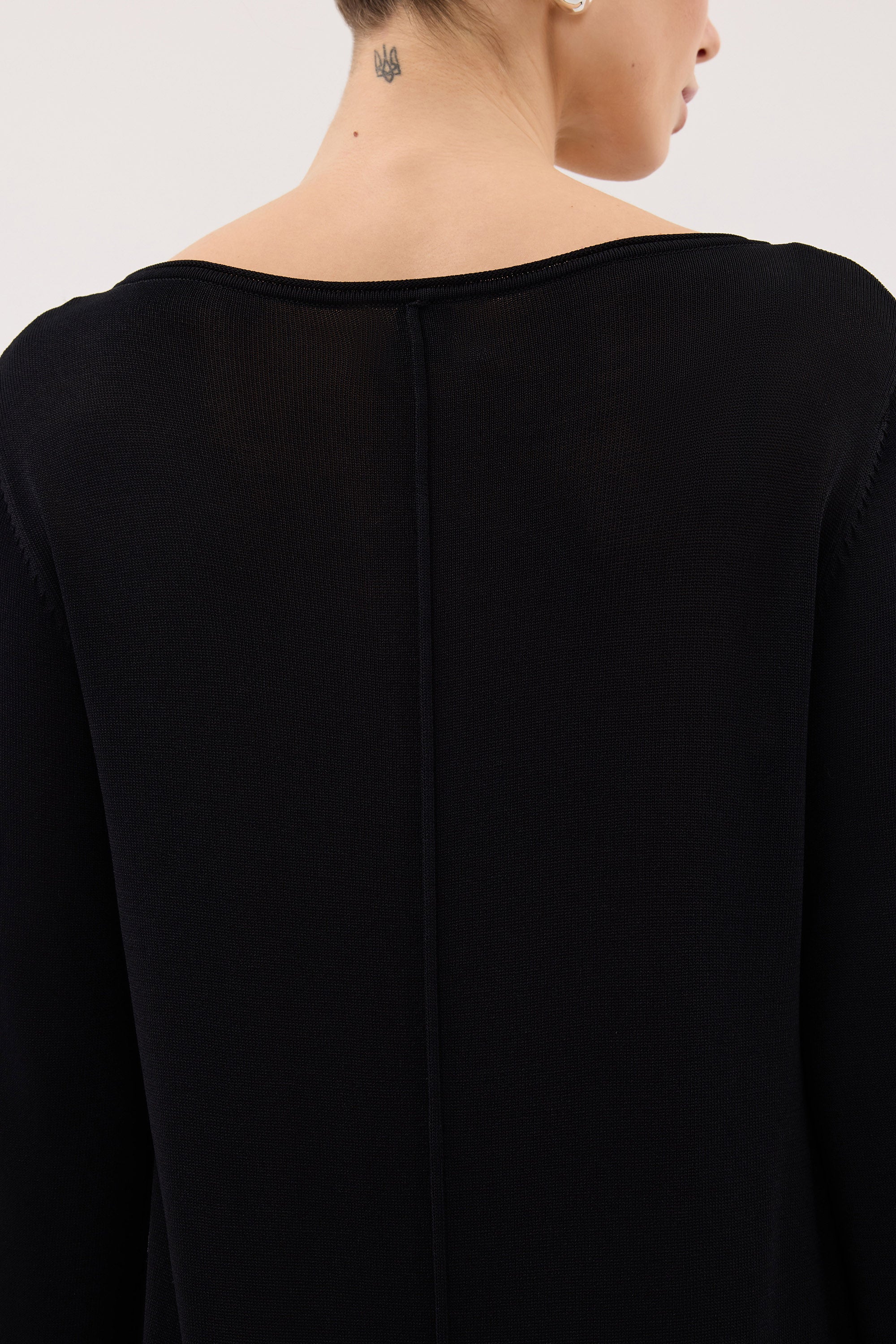 DAPHNE BLACK KNIT CAPE TOP