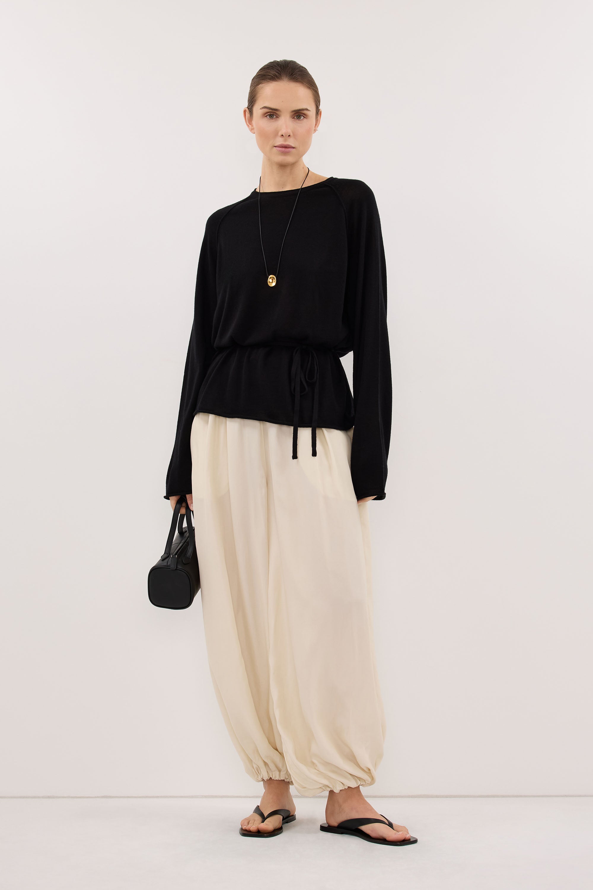 DUKE BLACK TIE MERINO KNIT TOP