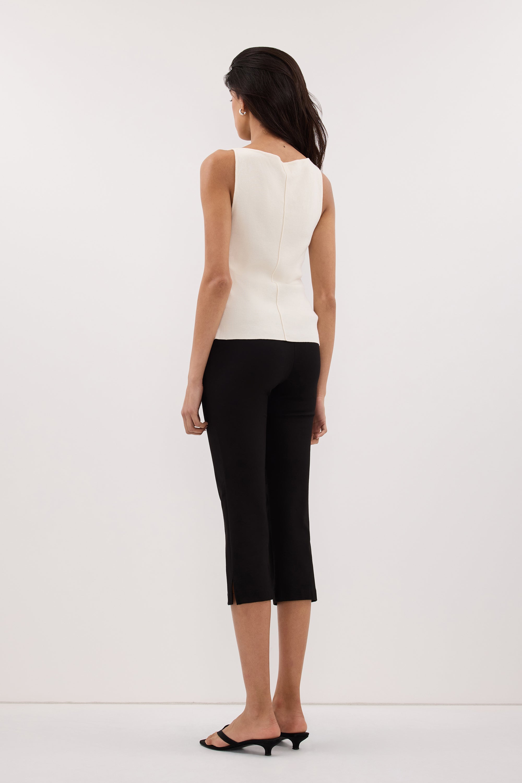 SABRE CREAM KNIT BOAT NECK TANK