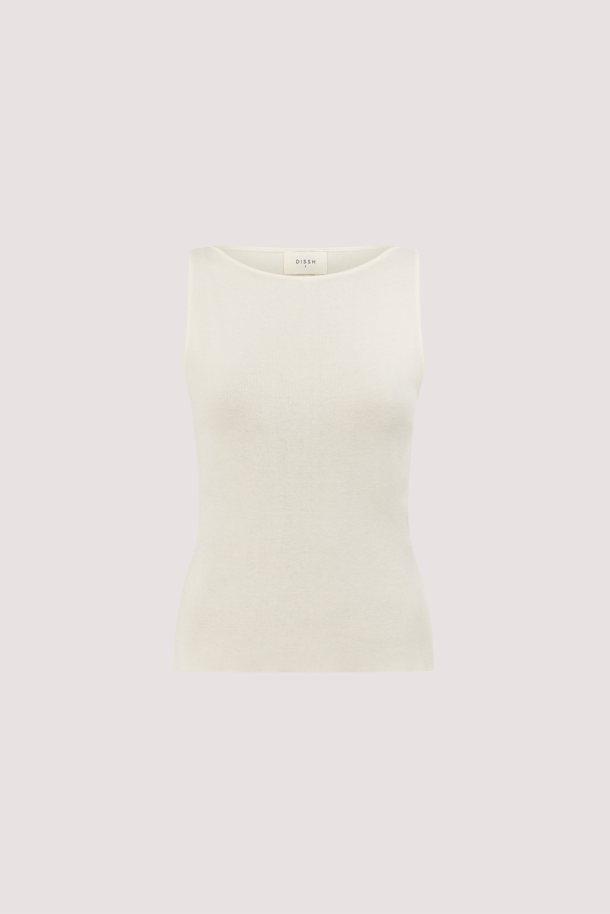 SABRE CREAM KNIT BOAT NECK TANK