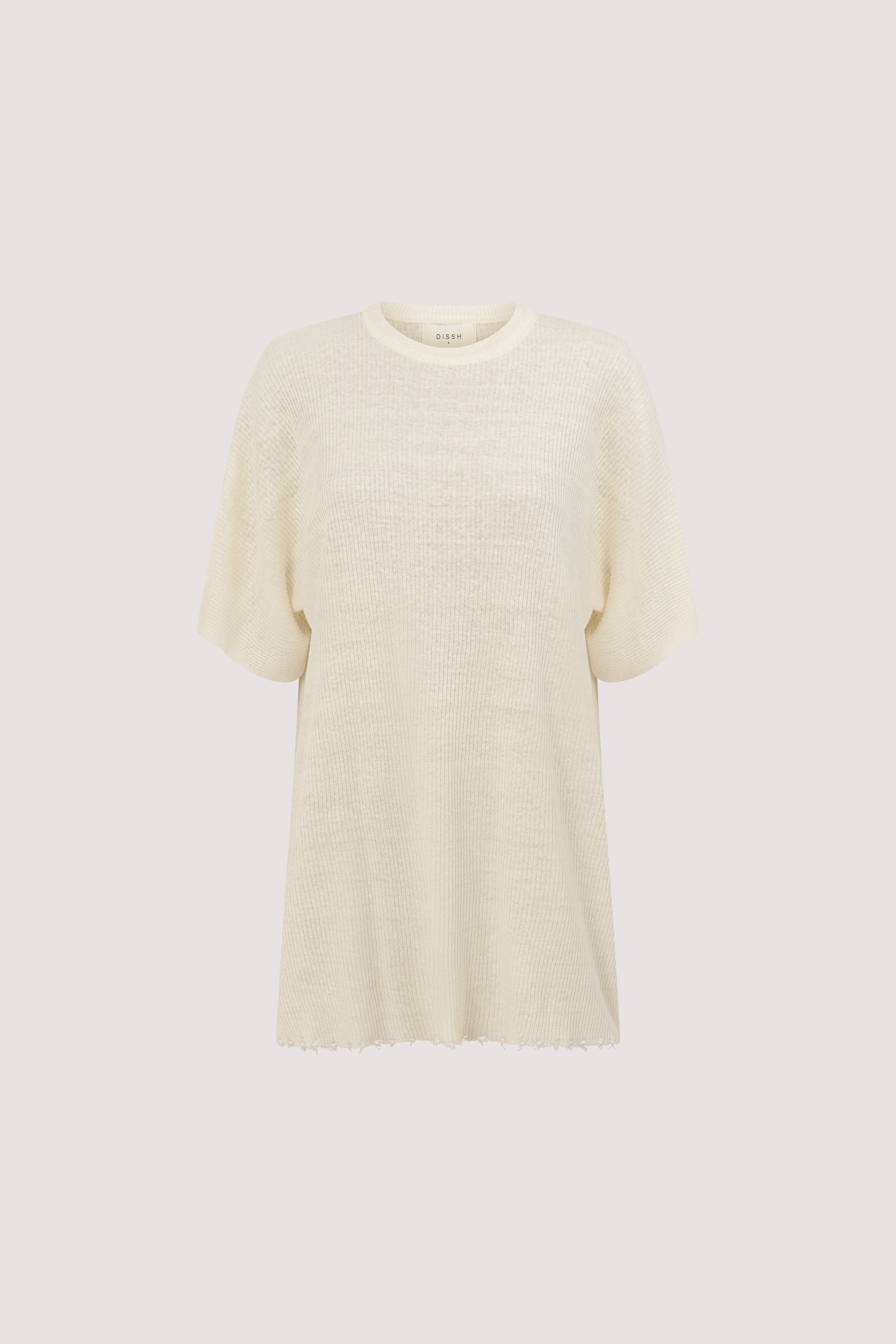 TEAGAN IVORY LONGLINE LINEN TEE