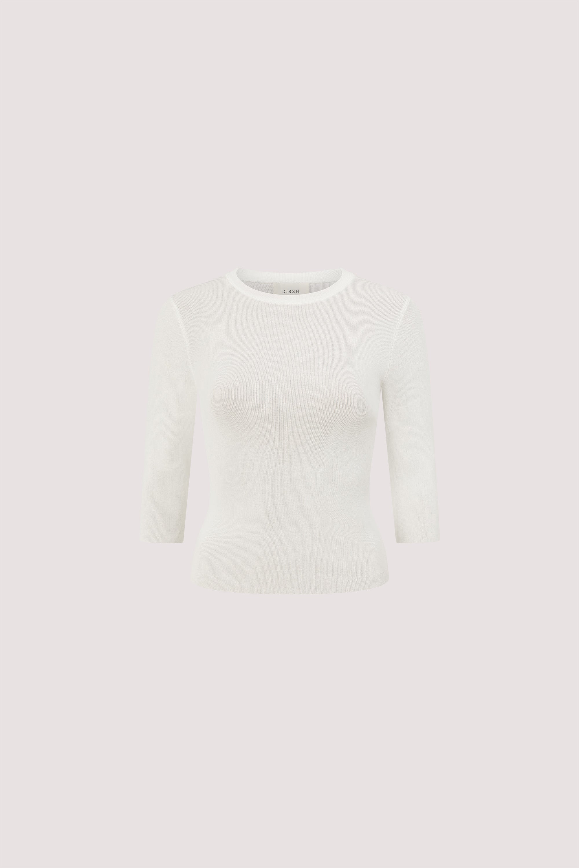 SILVIA WHITE 3/4 SLEEVE KNIT TEE