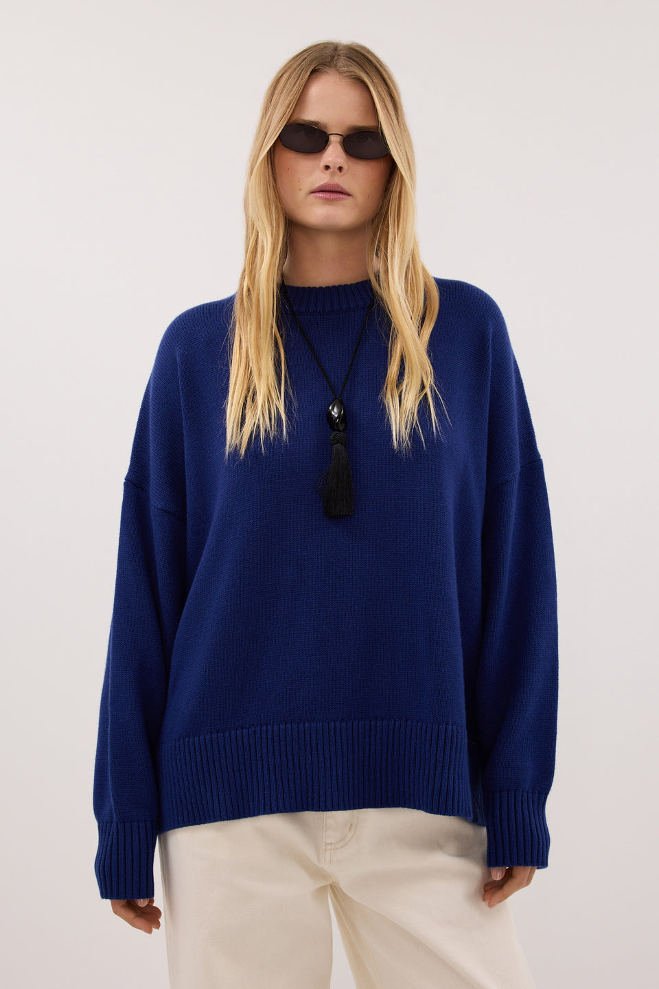 CECILIA COBALT CREW NECK JUMPER