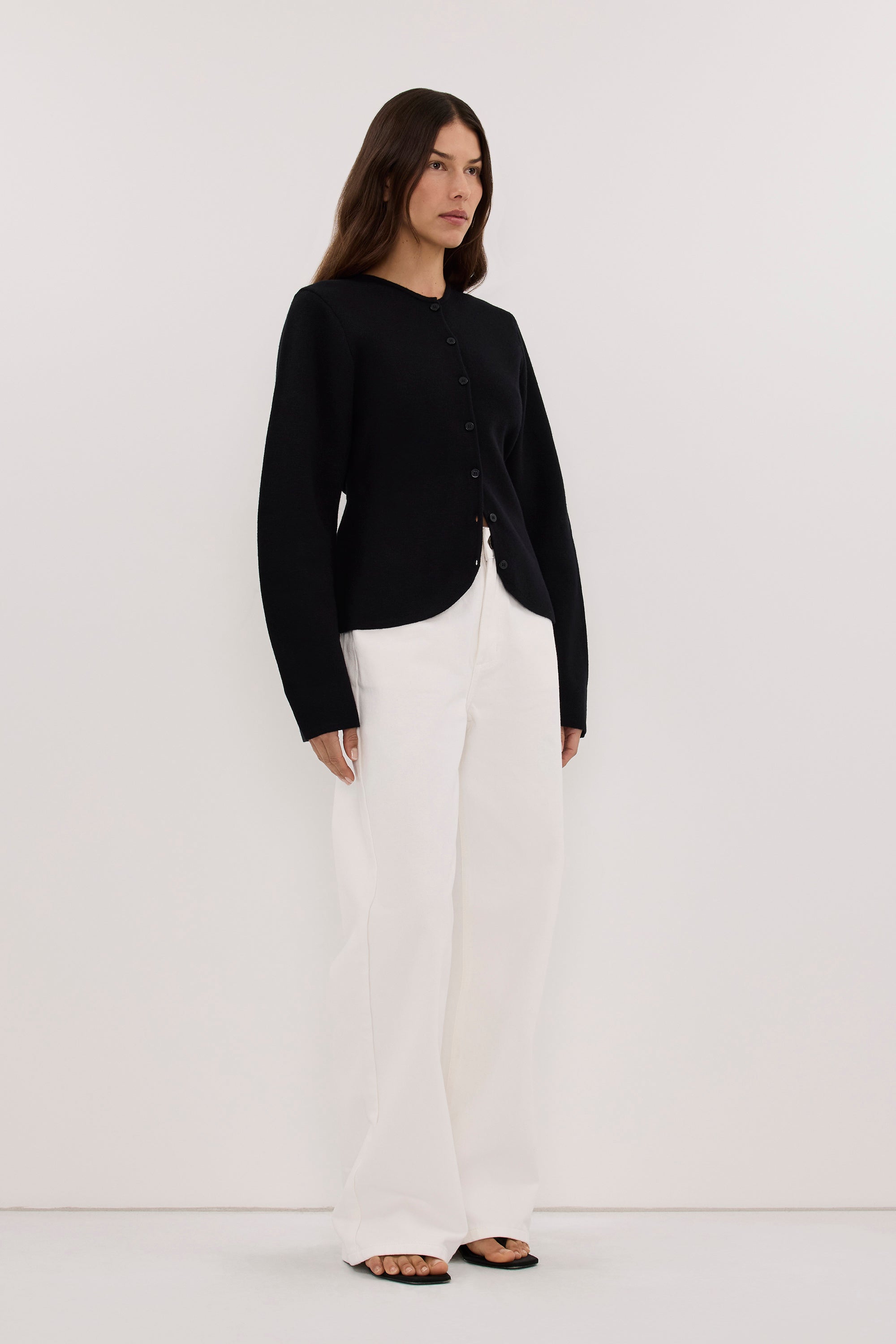 ELIZA BLACK CINCHED CARDIGAN