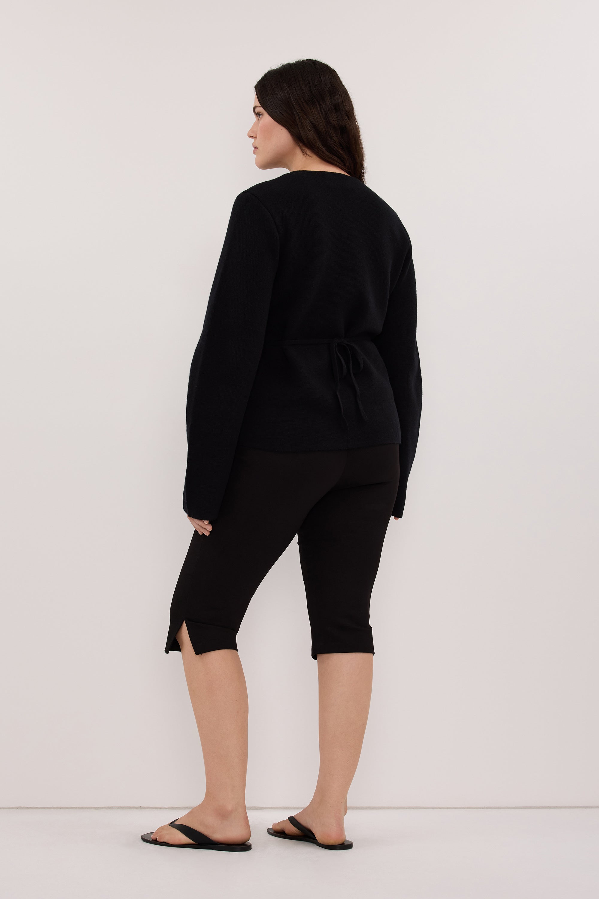 ELIZA BLACK CINCHED CARDIGAN
