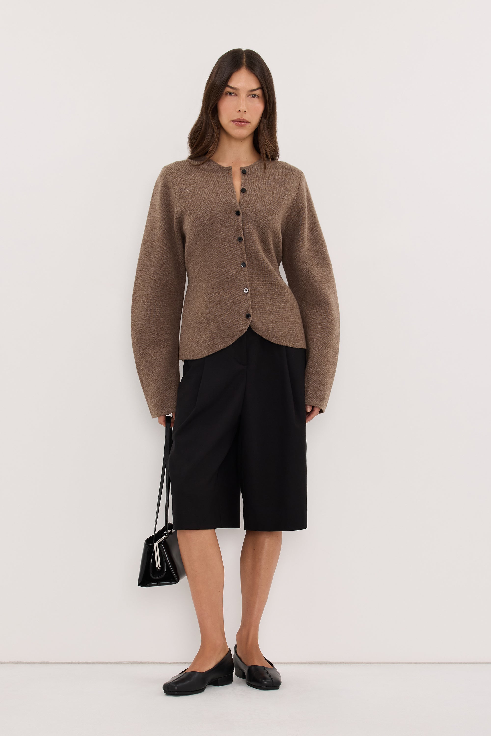 ELIZA MUSHROOM CINCHED CARDIGAN - PRE ORDER
