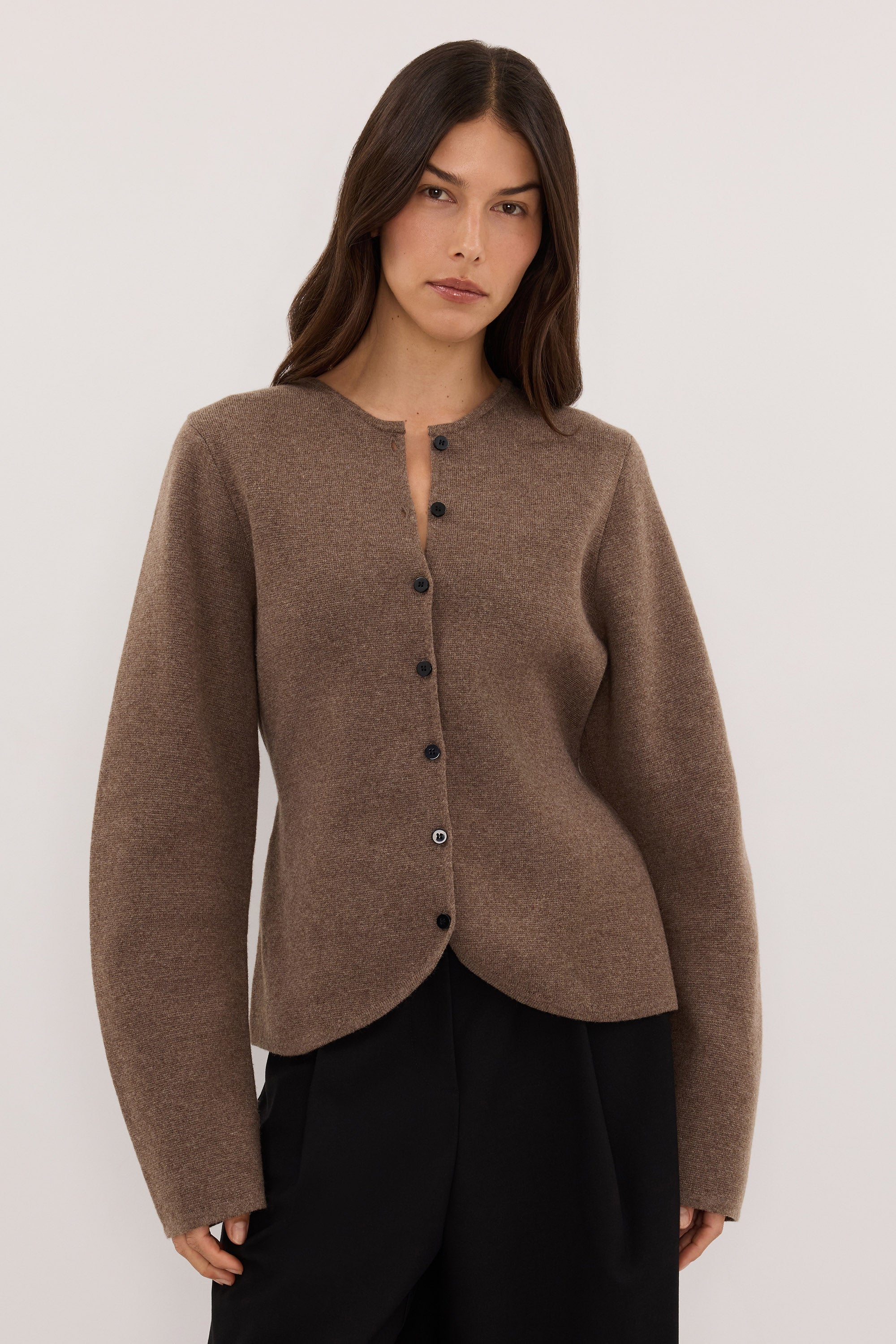 ELIZA MUSHROOM CINCHED CARDIGAN - PRE ORDER