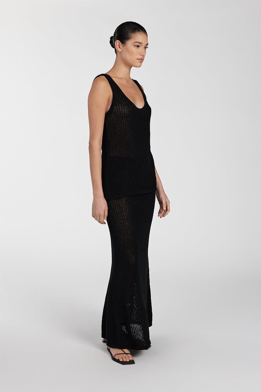 MARGOT BLACK CROCHET MIDI SKIRT Clothing DISSH Boutiques 