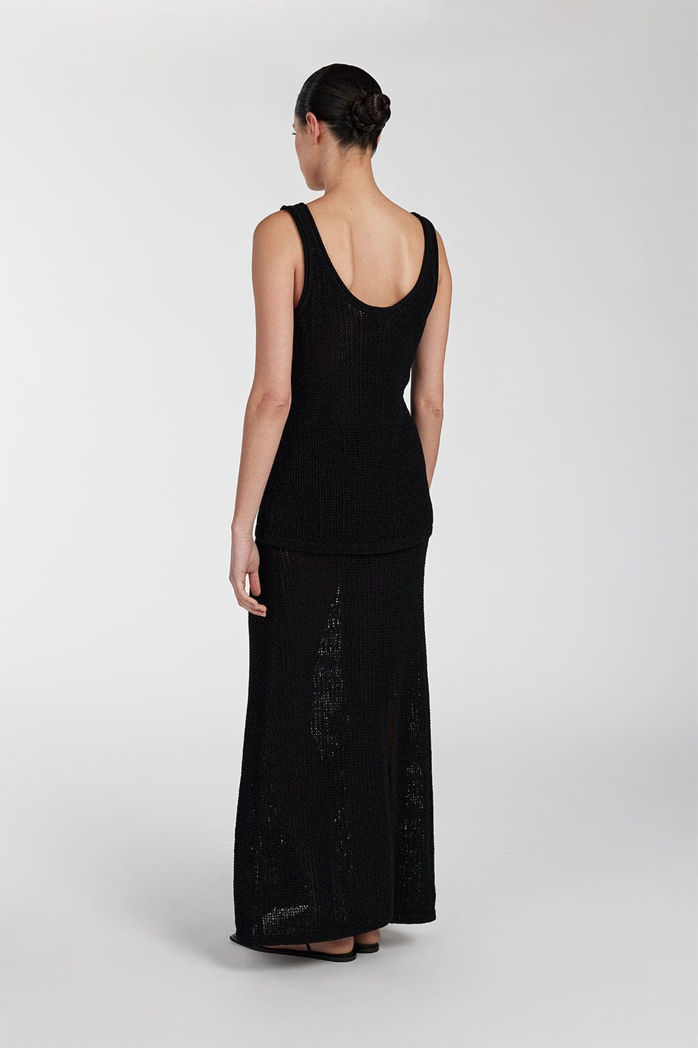 MARGOT BLACK CROCHET MIDI SKIRT Clothing DISSH Boutiques 