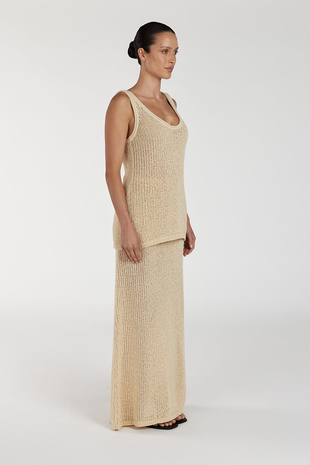 MARGOT WHEAT CROCHET MIDI SKIRT Clothing DISSH Boutiques 