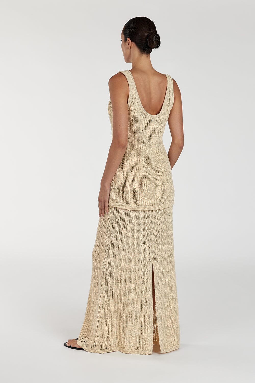 MARGOT WHEAT CROCHET MIDI SKIRT Clothing DISSH Boutiques 