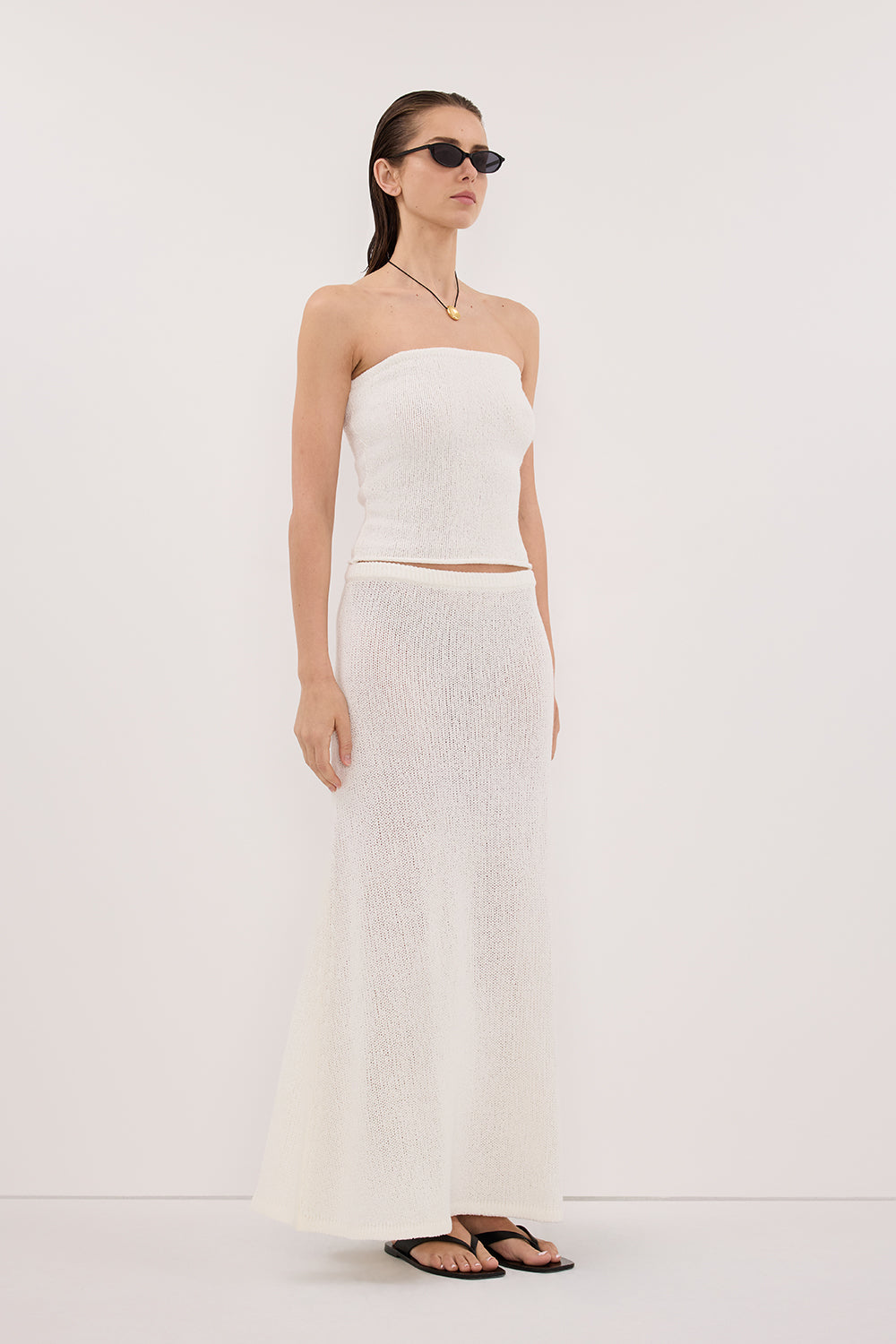 ALTHEA OFF WHITE MAXI SKIRT Clothing DISSH Boutiques 