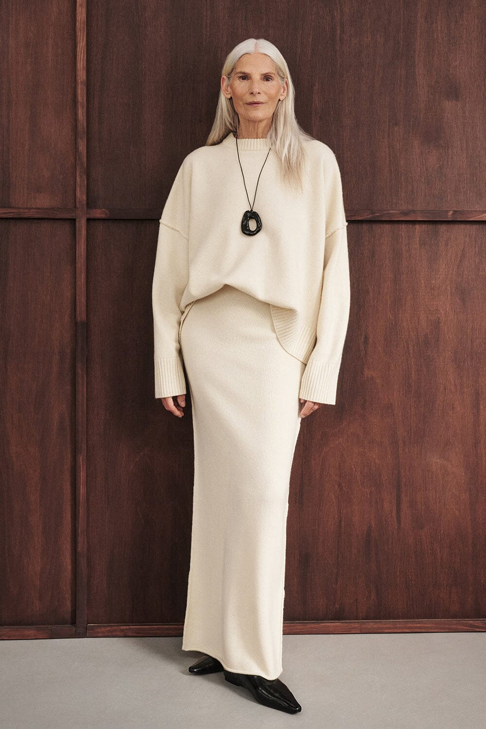 PAIGE CREAM WOOL KNIT MIDI SKIRT Clothing DISSH Boutiques XS CREAM 