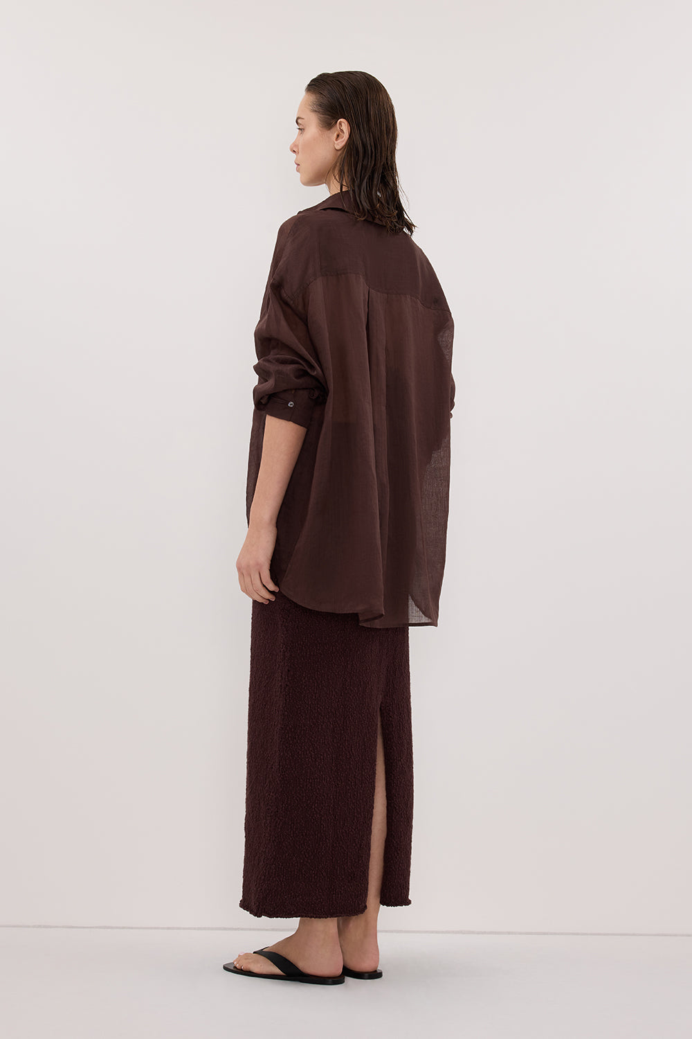 DINA CHOC KNIT MIDI SKIRT