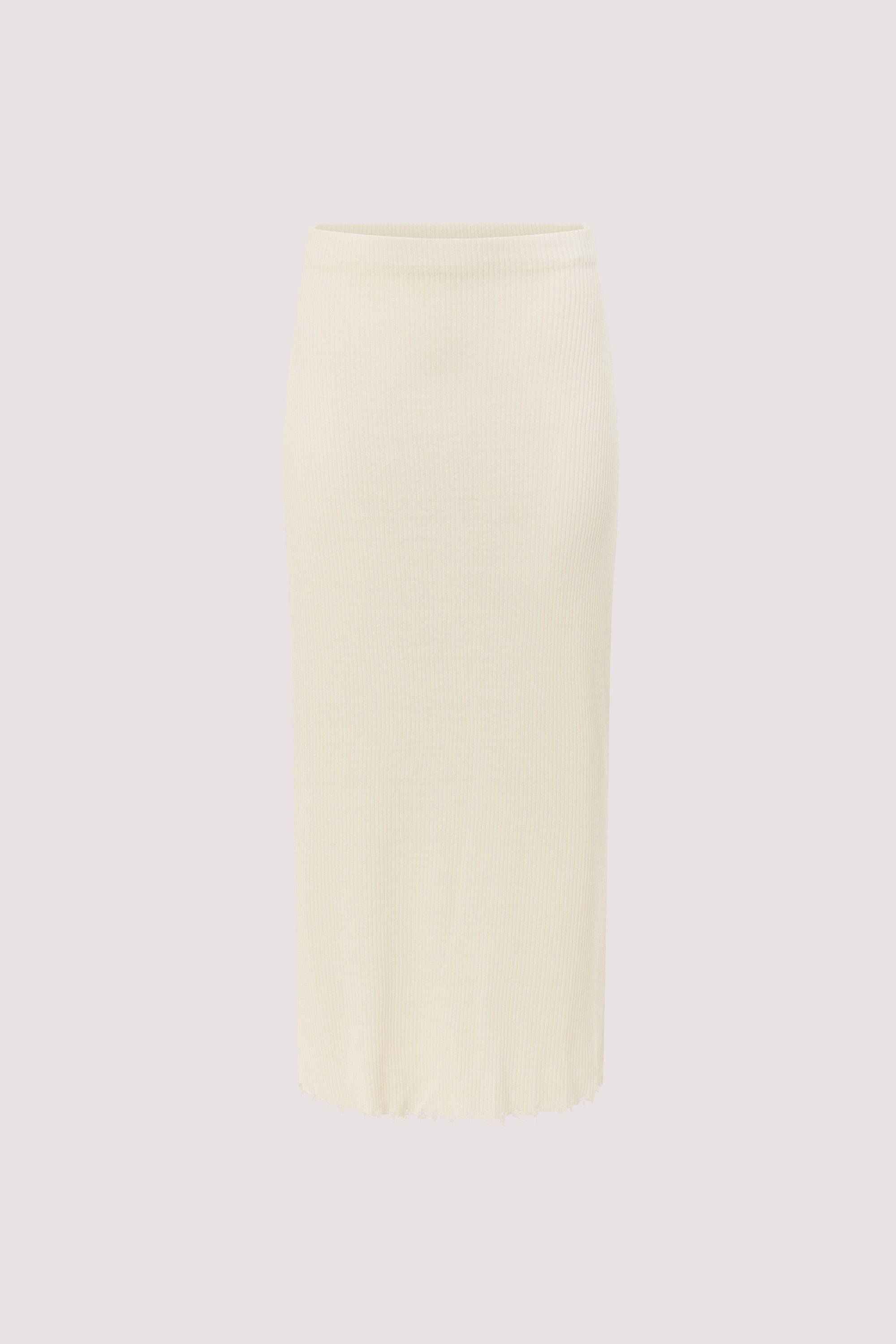 TEAGAN IVORY LINEN COLUMN MIDI SKIRT