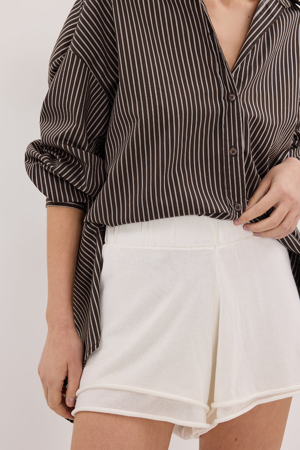 MIRA WHITE DOUBLE LAYER SHORT Clothing DISSH Boutiques 