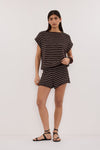 ASPEN CHOC STRIPE KNIT SHORT