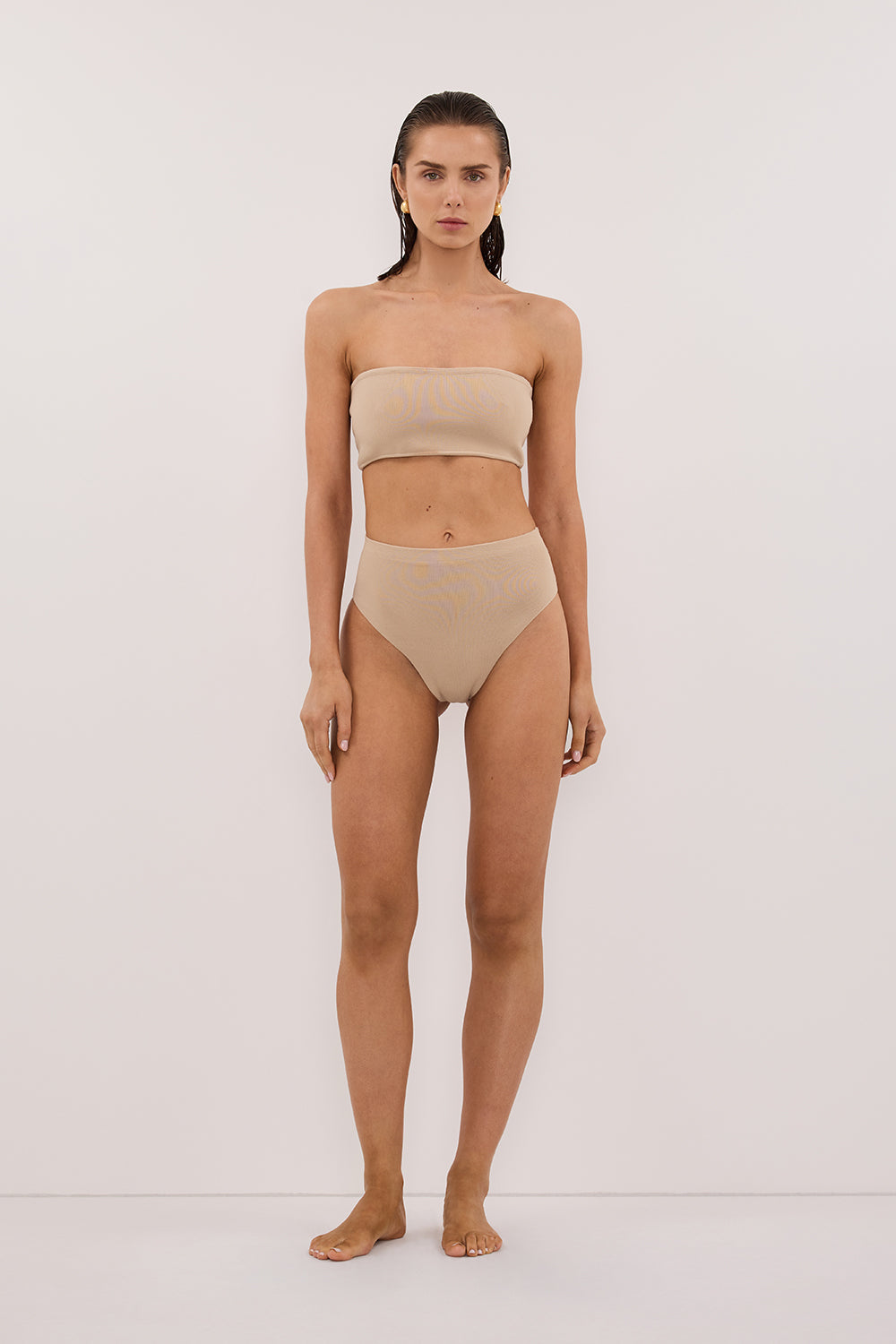 BASE BEIGE HIGH WAIST BRIEF Clothing DISSH Boutiques L BEIGE 