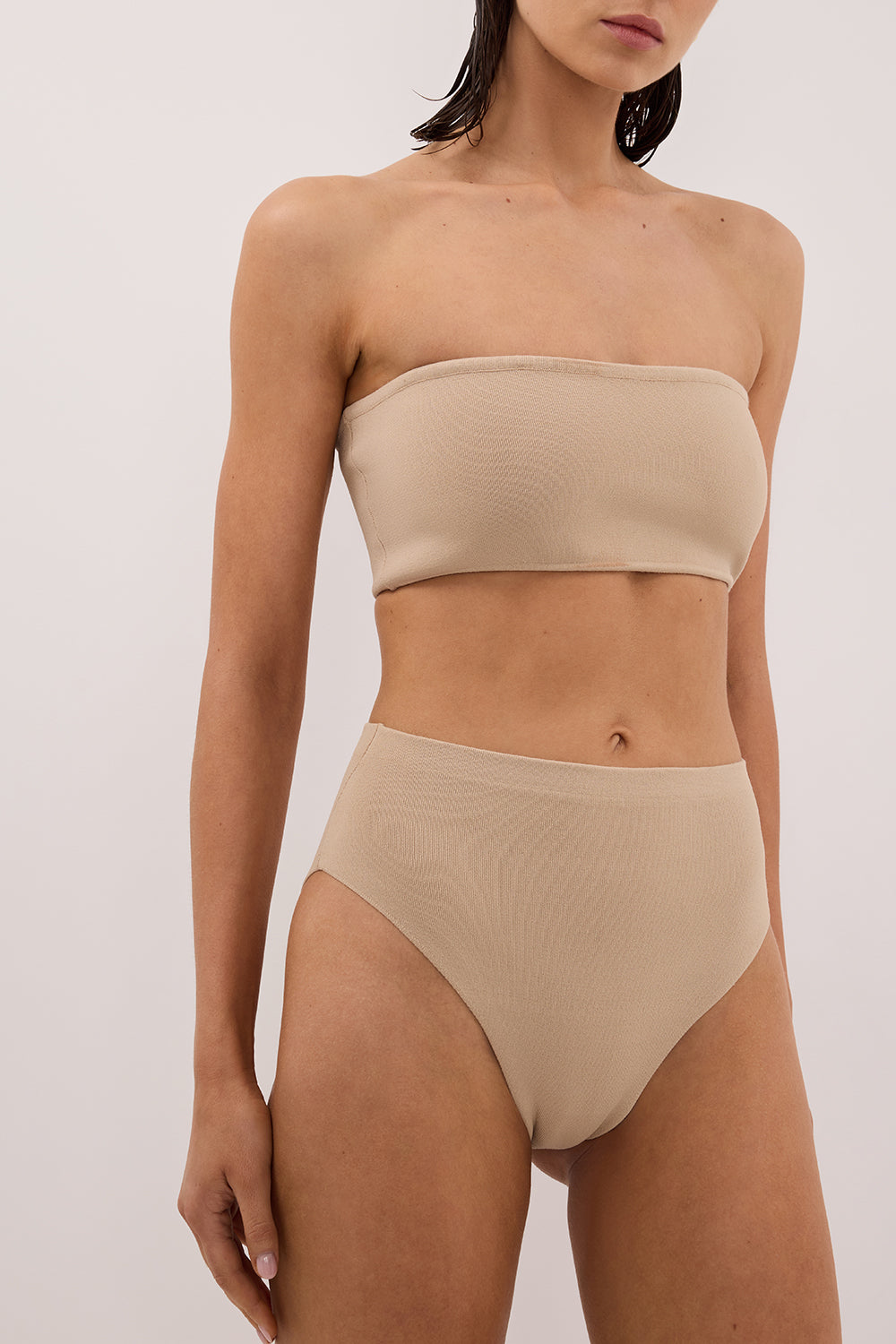 BASE BEIGE HIGH WAIST BRIEF Clothing DISSH Boutiques 