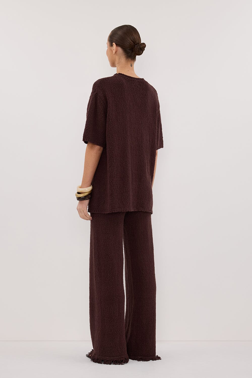 SUE CHOC FRINGE KNIT PANT Clothing DISSH Boutiques 
