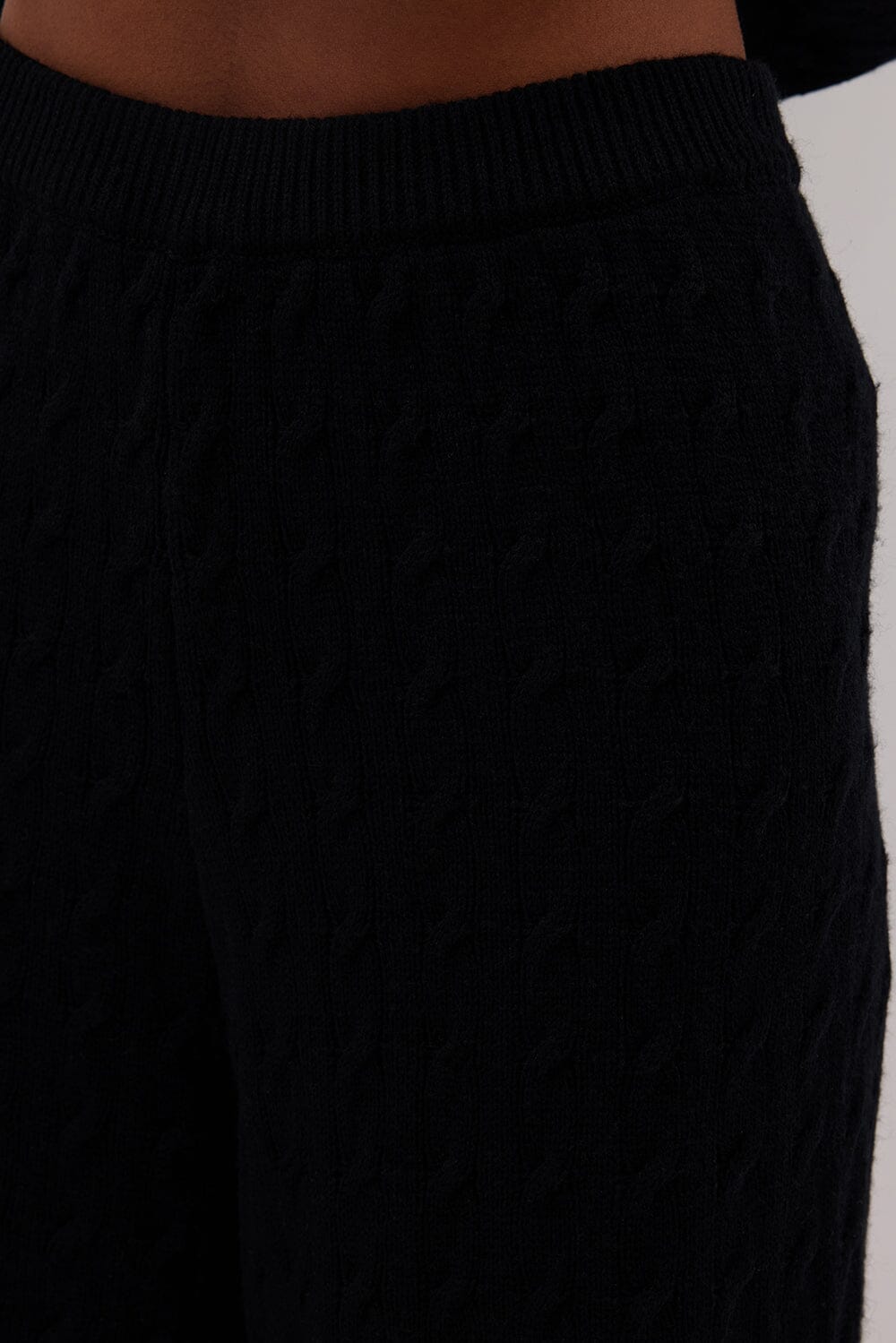 MAREN BLACK CABLE KNIT PANT Clothing DISSH Boutiques 
