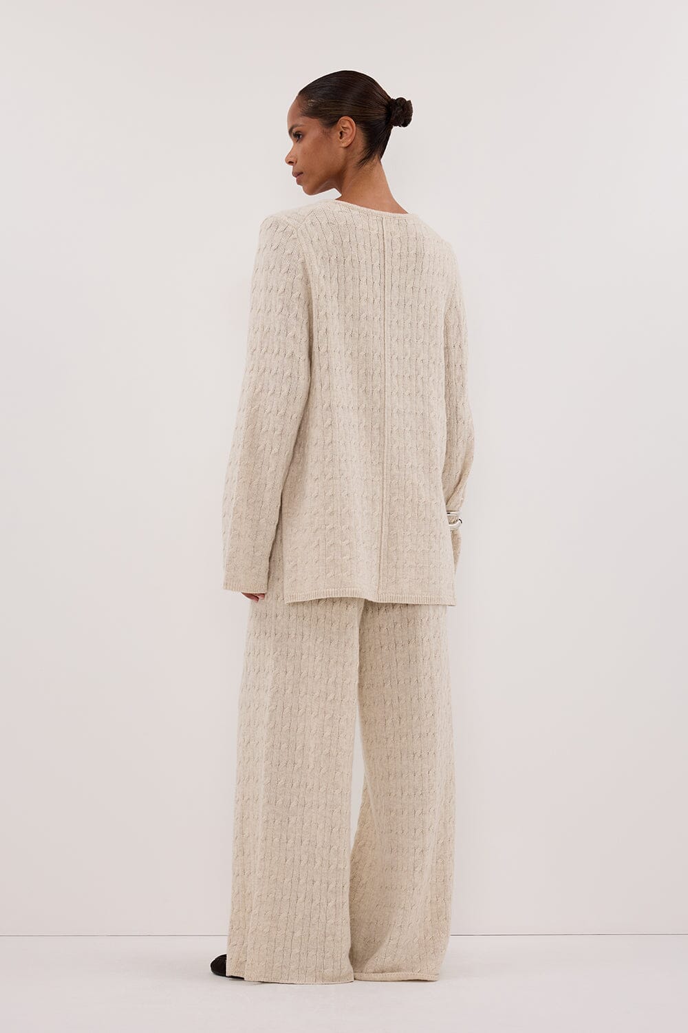 MAREN CHALK CABLE KNIT PANT Clothing DISSH Boutiques 