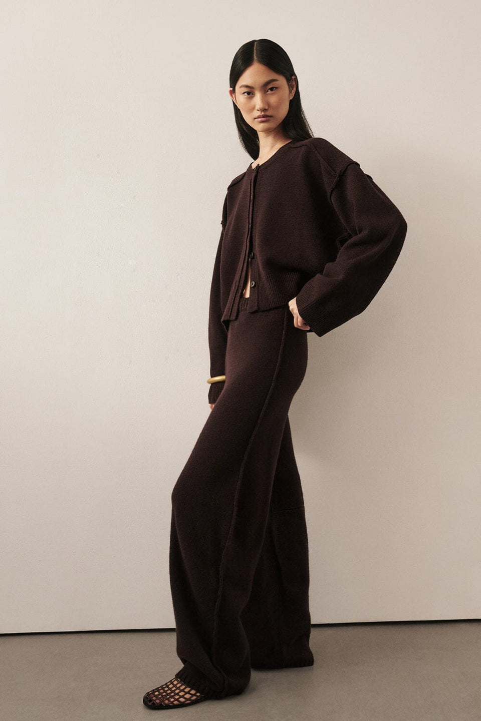 PAIGE CHOC WOOL KNIT PANT? Clothing DISSH Boutiques XS CHOCOLATE 