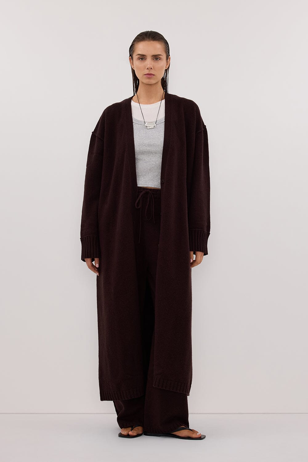 PAIGE CHOC WOOL KNIT PANT