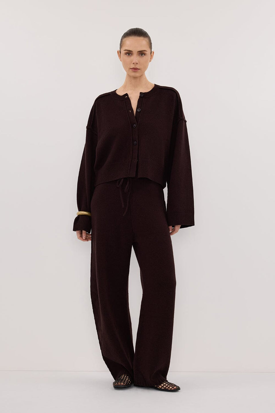 PAIGE CHOC WOOL KNIT PANT Clothing DISSH Boutiques 