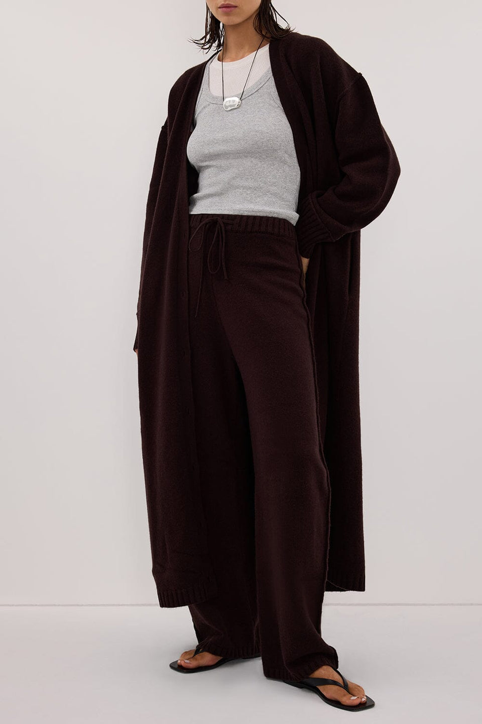 PAIGE CHOC WOOL KNIT PANT Clothing DISSH Boutiques 