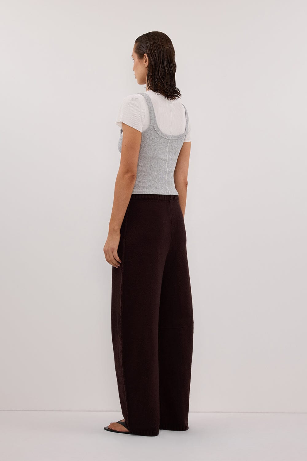 PAIGE CHOC WOOL KNIT PANT