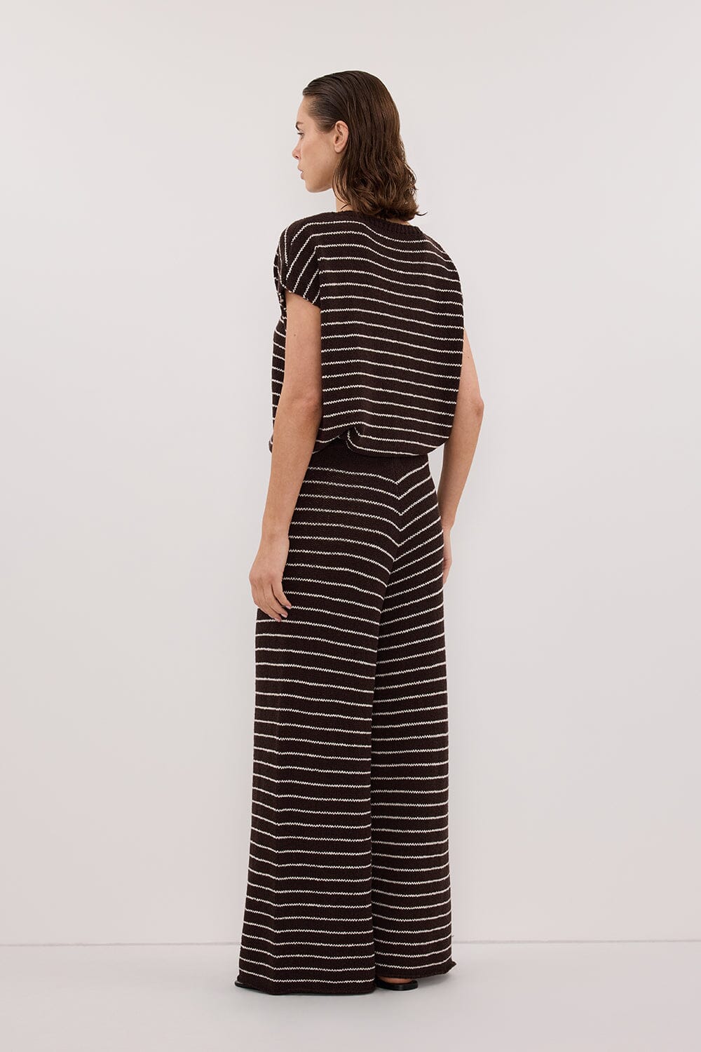 ASPEN CHOC STRIPE KNIT PANT